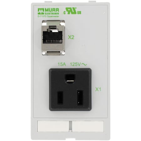 Murrelektronik MODLINK MSDD SINGLE COMBI INSERT USA NEMA 5-15, 1xRJ45 female/female 4000-68000-4040000